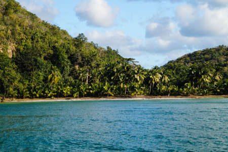 Lonely caribbean beaches at Saint Luciaの写真素材