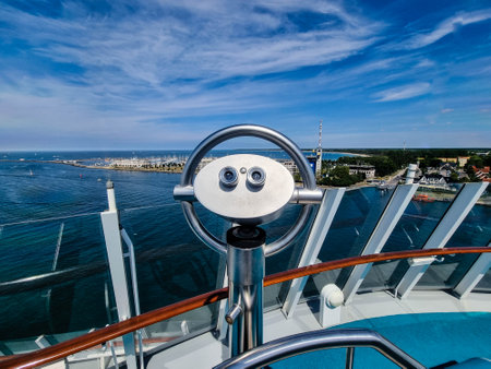 Binoculars of a cruise shipの写真素材