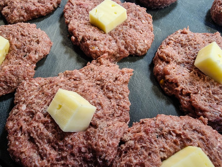 moinkballs - grilled balls of beef cheese and baconの写真素材