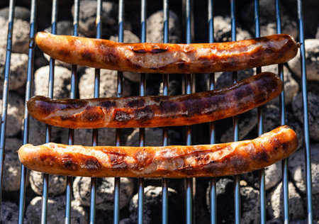 grilled meat from the charcoal grillの写真素材