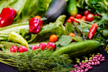 some vegetables of the own little gardenの写真素材