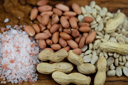 Ingredients for making salted peanut butter
