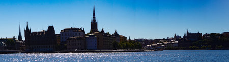 With the cruise ship through the archipelago of Stockholm Swedenの写真素材