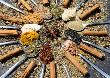 fresh and dried herbs and spices from all over the world