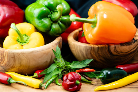 different kind of pepper hot and spicyの写真素材