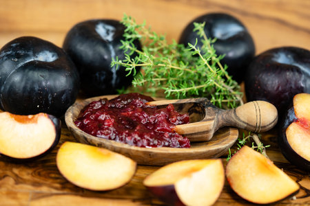 Fruit jelly or fruit jam for breakfastの写真素材