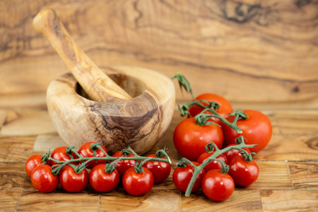 fresh or dried Tomatoes Solanum Lycopersicum for a salad or a soupの写真素材