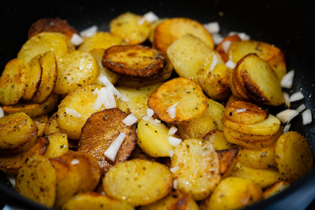 Farmers Breakfast with ham onions and fried potatoes
