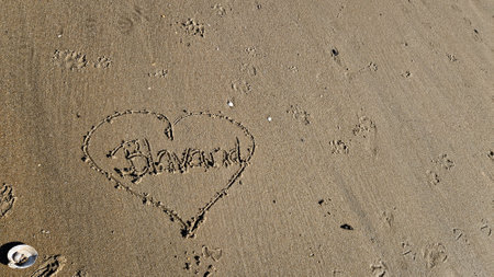 at the beach of Blavand in Denmarkの写真素材