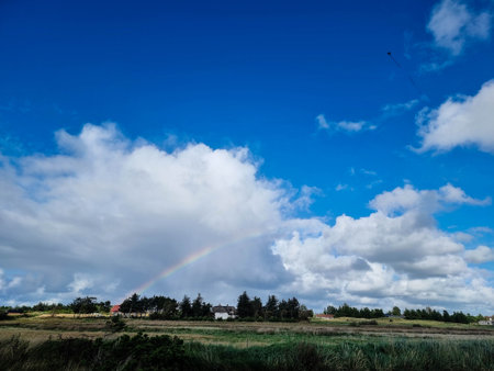 at the beach of Blavand in Denmarkの写真素材