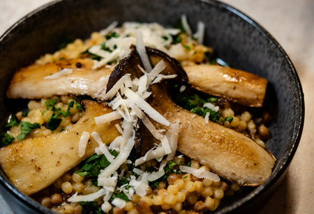 Fregola Sarda: Durum wheat pasta, a Sardinian specialtyの写真素材