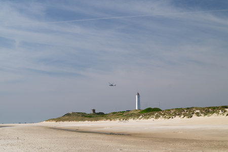 at the beach of Blavand in Denmarkの写真素材