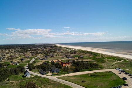 at the beach of Blavand in Denmarkの写真素材