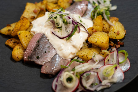 delicious fish fillet with side dishes