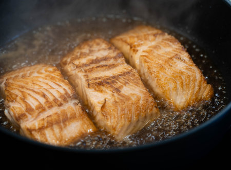 finest Salmon Steak with Teriyaki soy sauce