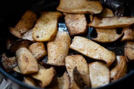 King oyster mushrooms are a popular side dishの写真素材