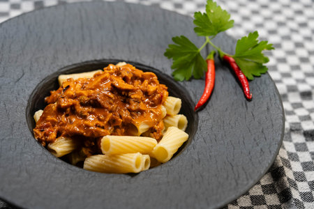 chicken breast fillet with chili sauceの写真素材