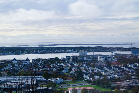 the Norwegian city of Haugesund in Octoberの写真素材