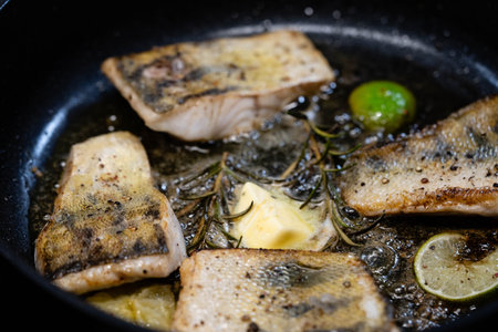 freshwater pike-perch fillet with herbs and spices