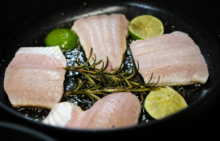 freshwater pike-perch fillet with herbs and spices