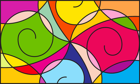 Stained glass window for interior decoration of windowsのイラスト素材