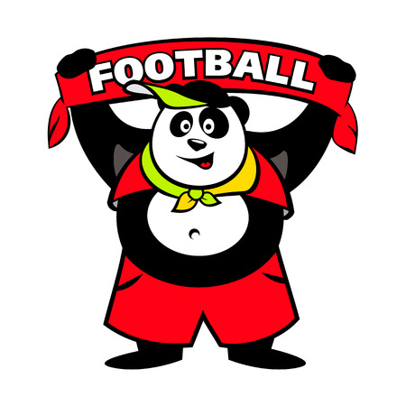 Football animal fun sign Isolated on white backgroundのイラスト素材