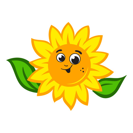 Smile Sunflower sign Isolated on white backgroundのイラスト素材