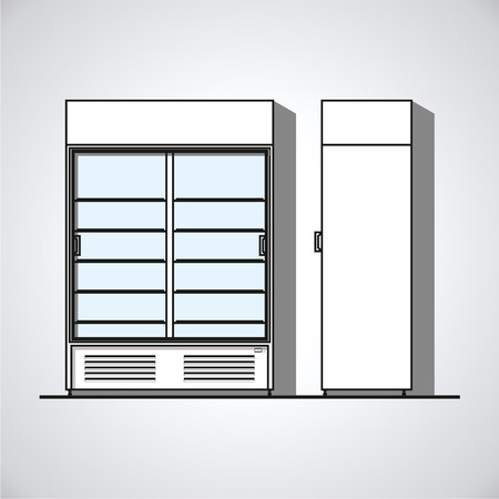 Refrigeration equipment blank isolated on a gray backgroundのイラスト素材