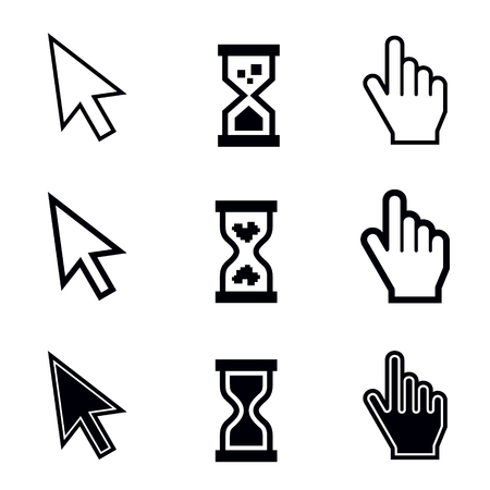 Cursor hourglass hand icon on white backgroundのイラスト素材