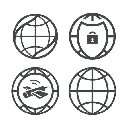 Icons of Environment, Safety, science, communication on white backgroundのイラスト素材