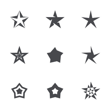 Set of different stars unique geometric shapeのイラスト素材