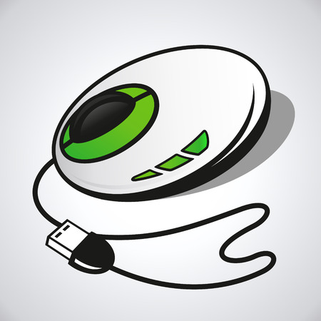 Computer wired mouse with original design on a white backgroundのイラスト素材