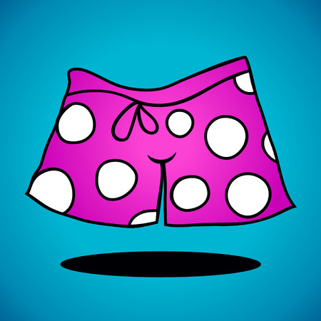 Trendy shorts with polka dots isolated on a blue backgroundのイラスト素材