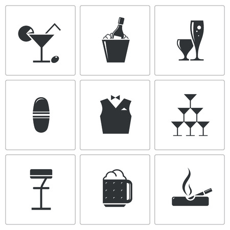 Bar icon collection on a white backgroundのイラスト素材