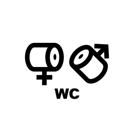 male and female toilets sign isolated on a white backgroundのイラスト素材