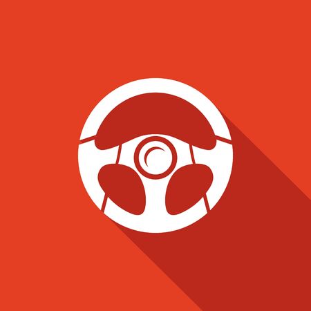 Car wheel Vector Isolated Flat Icon on a red background for designのイラスト素材