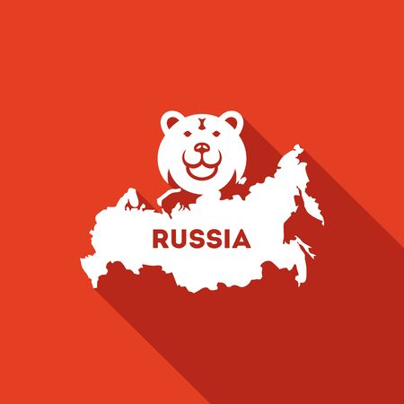 Bear Vector Isolated Flat Icon on a red background for designのイラスト素材