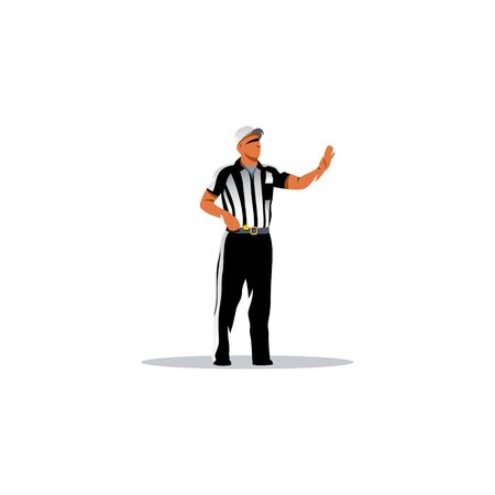 The man in the striped form of referee on a white backgroundのイラスト素材
