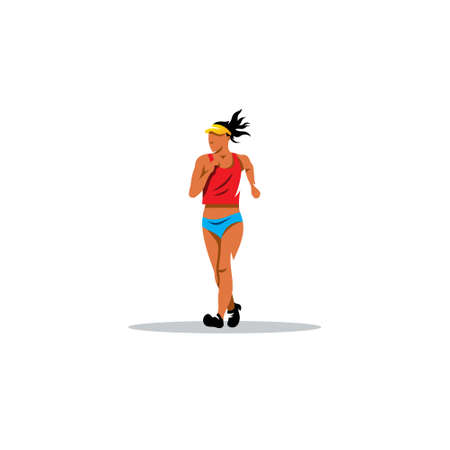 Fitness and lifestyle woman on a white backgroundのイラスト素材