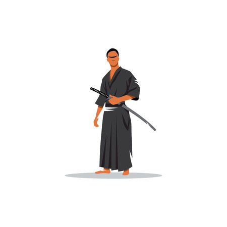 The representative of the martial arts weapons on a white backgroundのイラスト素材