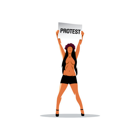 Demonstrative woman expression of their own views.のイラスト素材