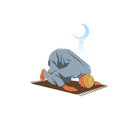 A man kneeling in prayerのイラスト素材