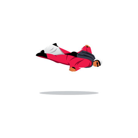 The man in the flying suit special floating in the airのイラスト素材
