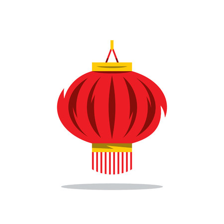 Traditional Chinese Christmas street Lamp Isolated on a White Backgroundのイラスト素材