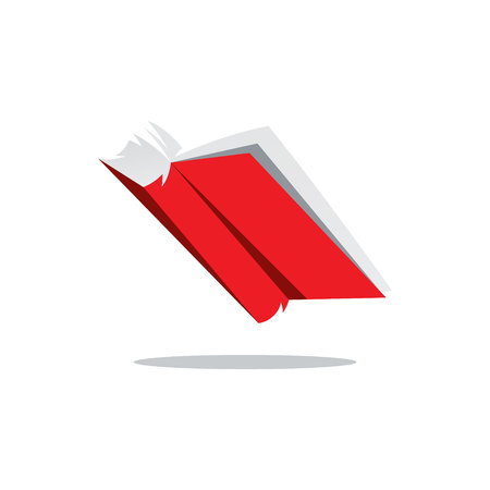 Open Book Red Isolated on a White Backgroundのイラスト素材