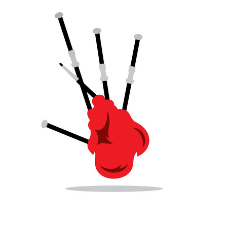 Scottish traditional musical wind Instrument Isolated on a White Backgroundのイラスト素材