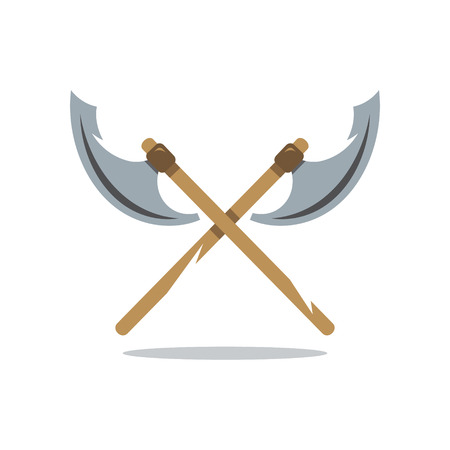 Crosswise Two historical Weapons Isolated on a White Backgroundのイラスト素材