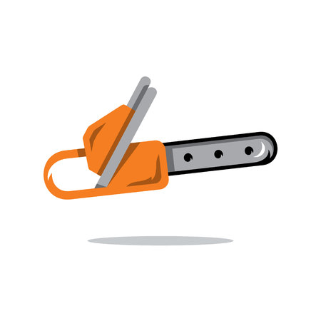 Equipment for cutting of wood Isolated on a White Backgroundのイラスト素材