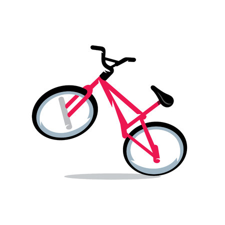 Stylish pink sports bike Isolated on a White Backgroundのイラスト素材
