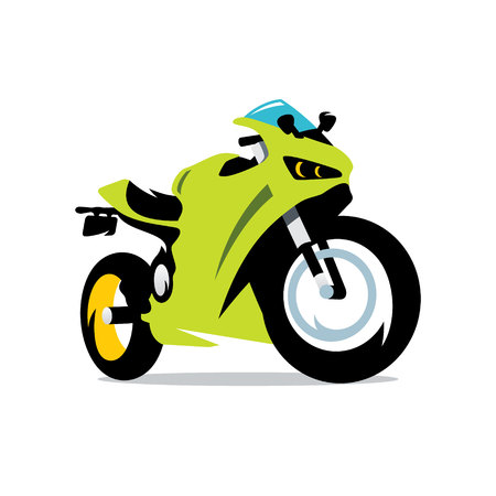 Green Sport bike Isolated on a White Backgroundのイラスト素材